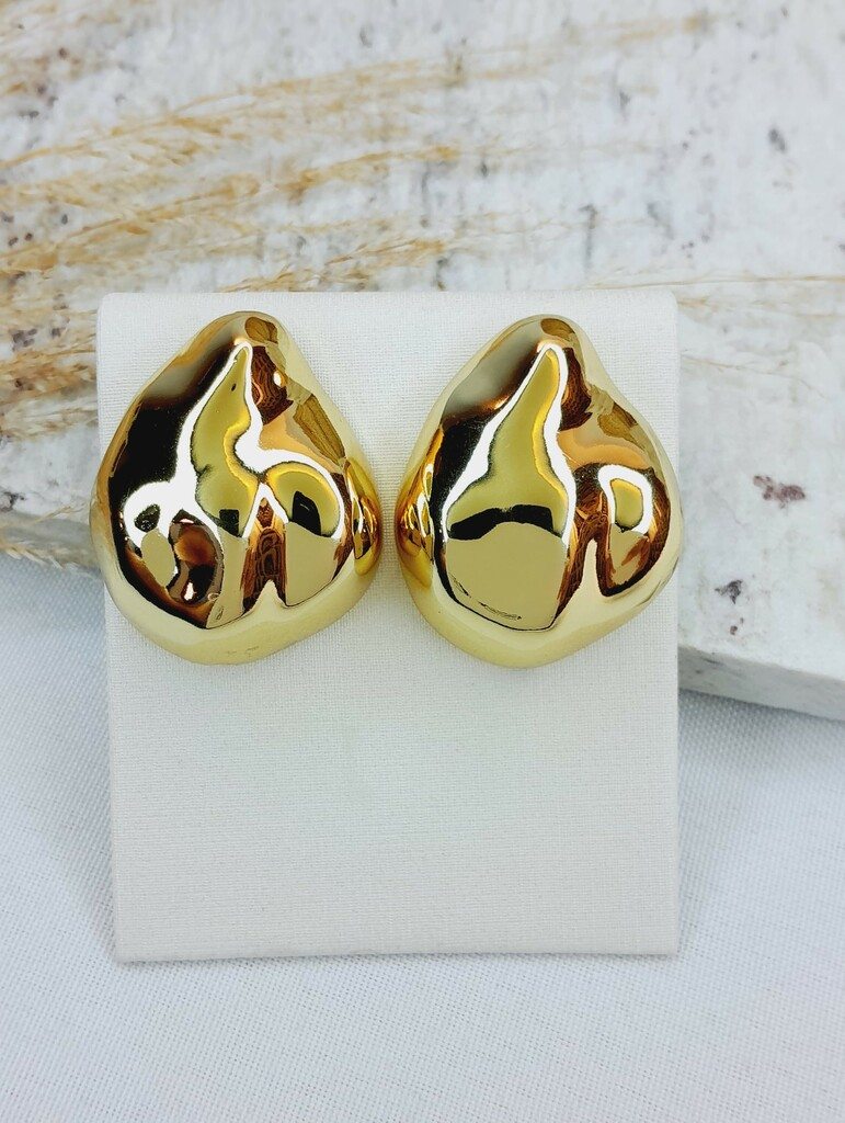 Foto do Produto BRINCO GOTA ABSTRATO DOURADO - Tamanhos - 