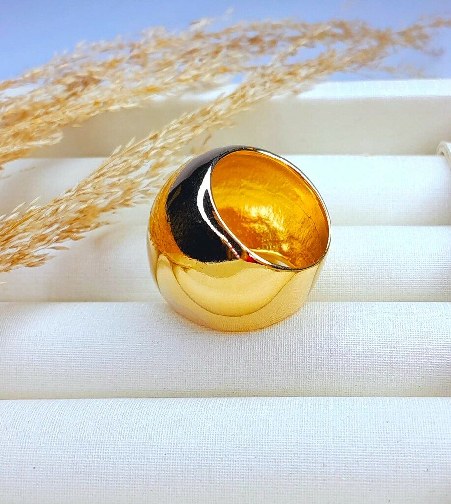 Foto do Produto ANEL LISO LARGO TAM 21 - Tamanhos - DOURADO