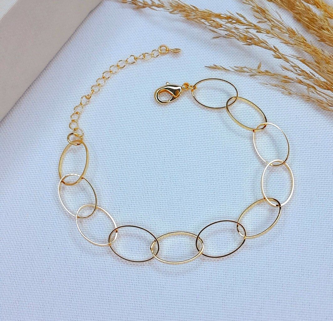 Foto do Produto PULSEIRA ELOS LONGOS 17CM - Tamanhos - DOURADO